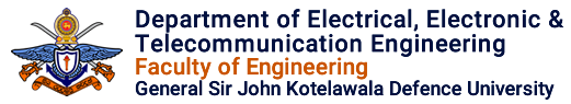 Department of Electrical, Electronic & Telecommunication Engineering - Faculty of Engineering, KDU